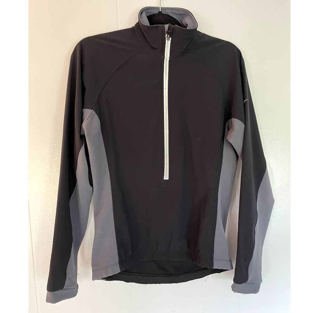 NIKE Women's Long Sleeve 1/2 Zip Black/Gray Pullover Running Jacket‎ Size Medium